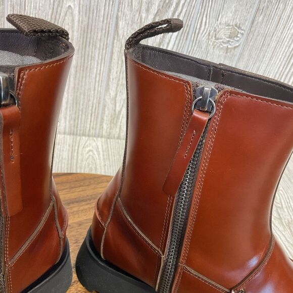 HEREU Studio Andreu Low Calf Zipped Boot Chelsea Boot NIB Russet Color Size 35EU - Picture 12 of 16